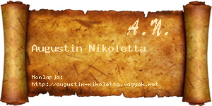 Augustin Nikoletta névjegykártya